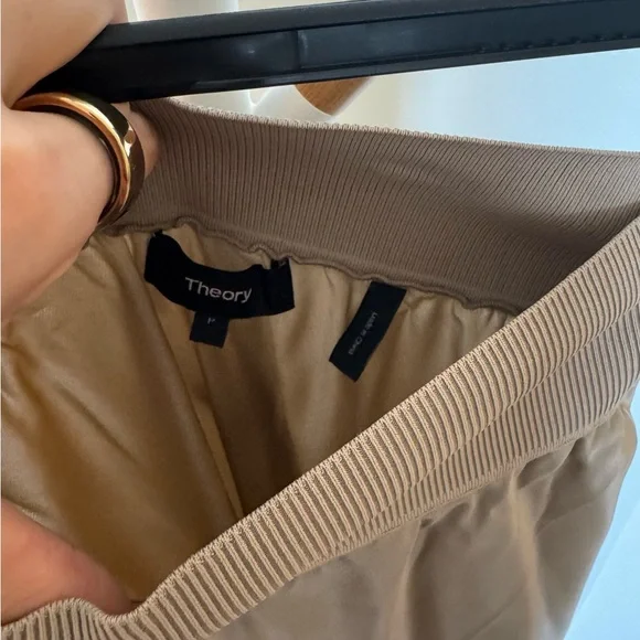 Theory Satin Midi Skirt with Ribbed Waistbad - Picture 7 of 9